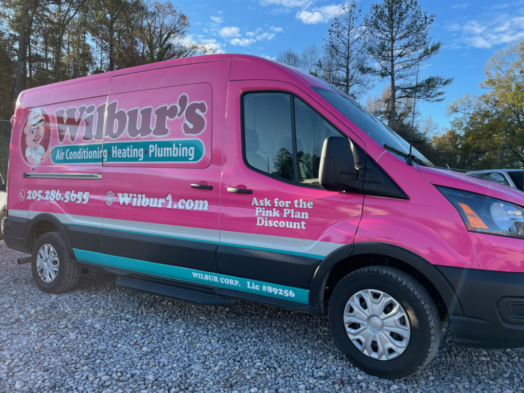 Wilbur’s signature Pink van